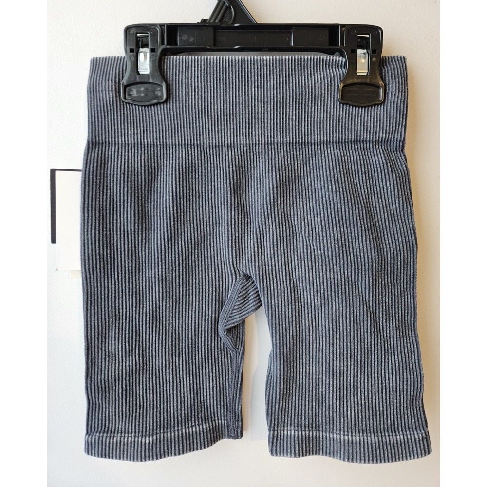 Grayson Threads‎ Kids Girls Gray Ribbed Bike Shorts Size S 6/7 Stretch NWT